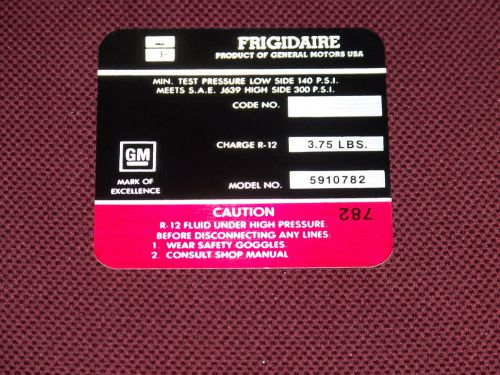 71 buick frigidaire ac compressor decal 1971 red air conditioning sticker