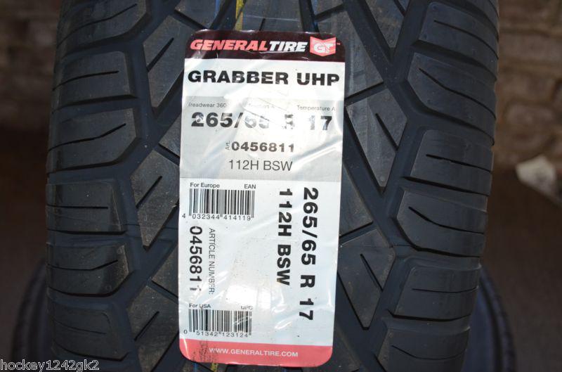 1 new 265 65 17 general grabber uhp tire