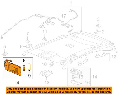 Chevrolet gm oem 11-15 cruze interior-roof-sunvisor left 95034259