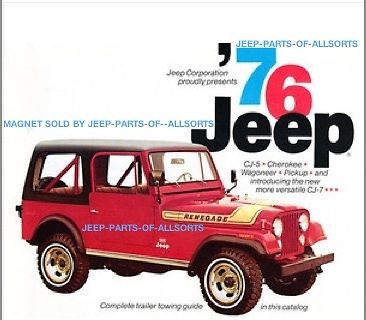 1976 amc jeep cj7 renegade  fully multi colored + laminated  square photo magnet