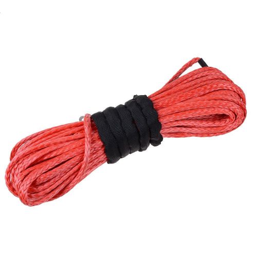 Red 1/4&#034;x50&#039;atv utv winch line synthetic winch rope cable with thimble universal