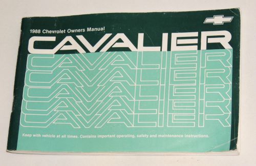 1988 chevrolet cavalier owners manual