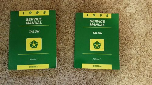 1998 volumes 1&amp;2 eagle talon original chrysler corporation service manuals