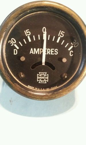 Vintage antique u.s. gauge co. amperes gauge  made in the usa brass era