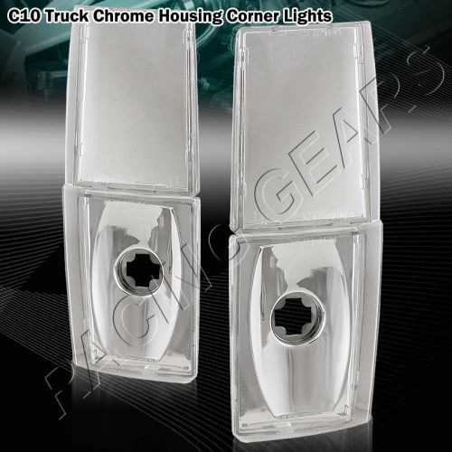 88-93 c/k 1500/2500/3500 chrome housing clear lens turn signal corner lights