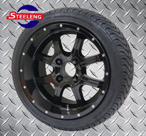 Golf cart 14&#034; night stalker wheels and 205/30-14 dot low profile tires (4)