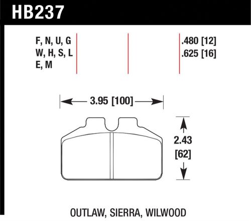Hawk performance hb237g.480 disc brake pad