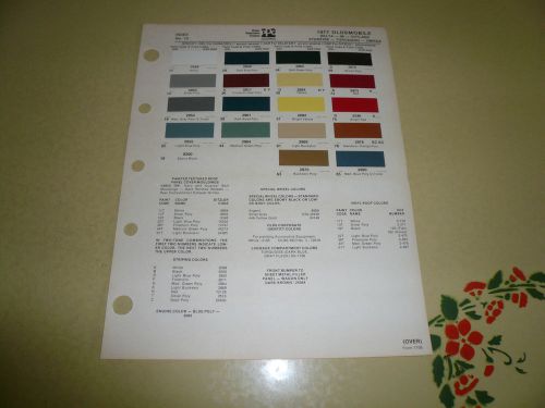 1977 oldsmobile ditzler ppg color chip paint sample - cutlass starfire toronado