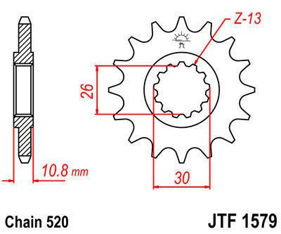 Jt sprocket front 17t 520 chromoly steel fits yamaha yzf-r1 sp 2006