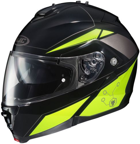 2015 hjc is-max 2 motorcycle modular full face helmet mc-3h black hi viz medium