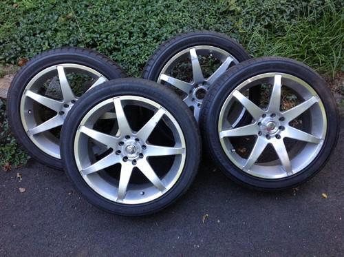 17" 17x7 silver rims wheels & nankang performance tires sportmax sport max 4