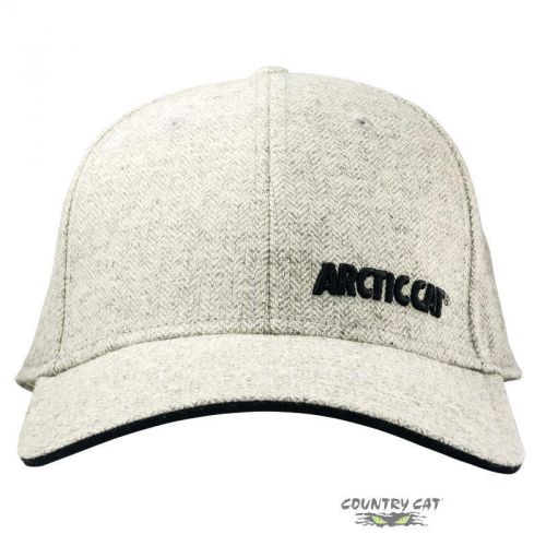Arctic cat tweed cap cotton &amp; viscose – white &amp; gray black letters - 5263-121