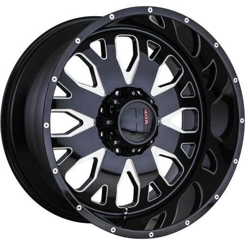 Havok h104 20x10 6x139.7 (6x5.5) -24mm black milled wheels rims