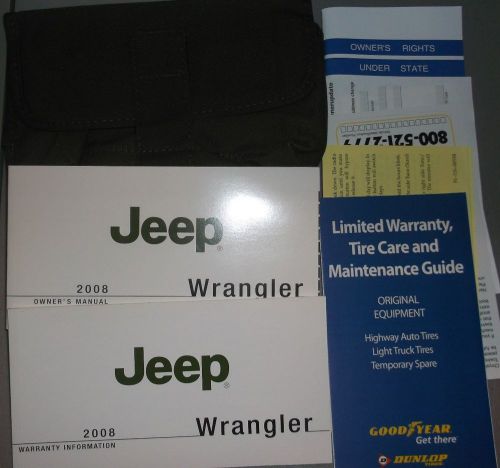 2008 jeep wrangler owners manual and case supplements