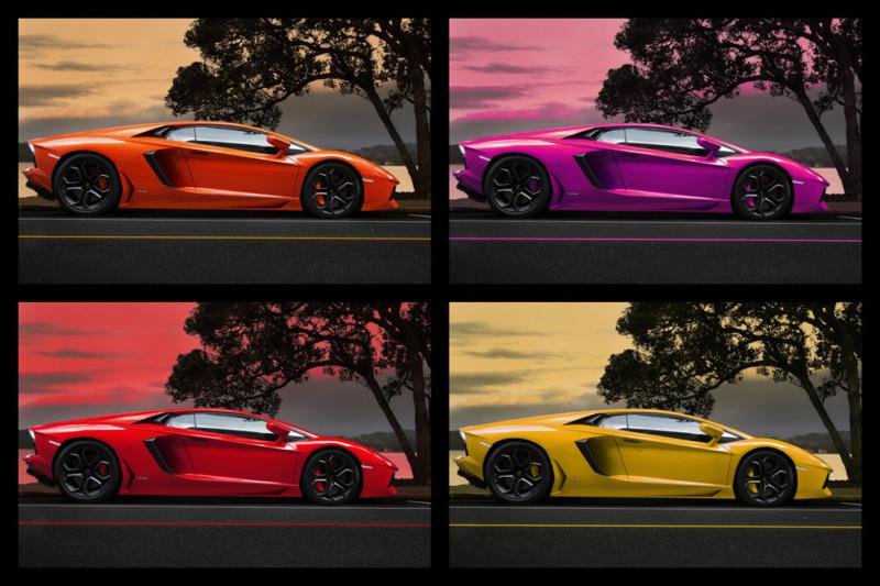 Lamborghini aventador hd poster super car collage 4 color print multiple sizes