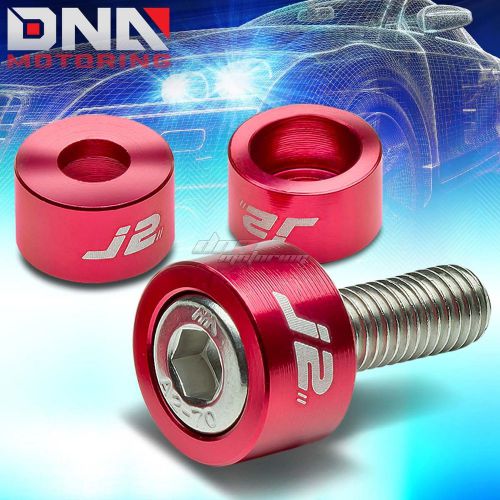 J2 for accord cg prelude bb red brushed aluminum header manifold cup washer+bolt