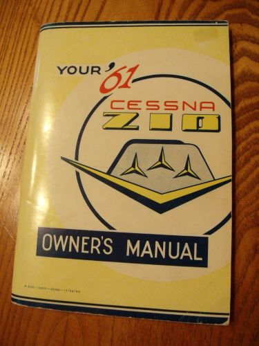 Rare original 1961 cessna z10 airplane owners manual excellent condition