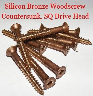 Silicon bronze woodscrews , boat building screws, #10 x 1-1/4 inch (32mm) 10 pcs
