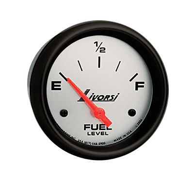 Livorsi electric automotive 0-90 ohms fuel level gauge platinum/black 2 1/16&#034;