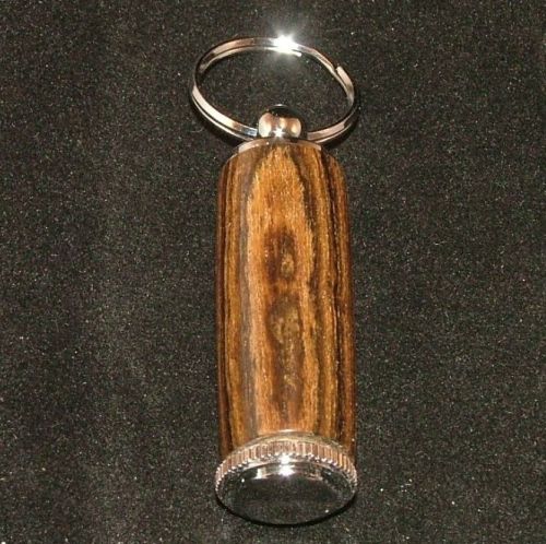 Bocote pill or toothpick keychain in chrome or 10k gold plating