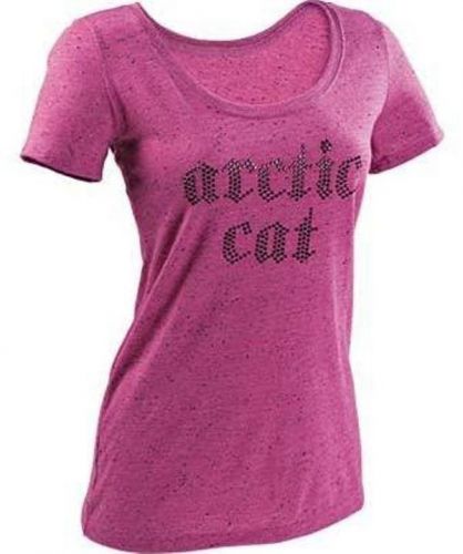New woman&#039;s pink arctic cat studded rhinestone t-shirt size medium 5249-472