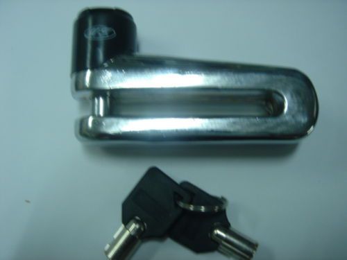 Motorcycle disc brake &amp; wheel lock silver two keys # 1