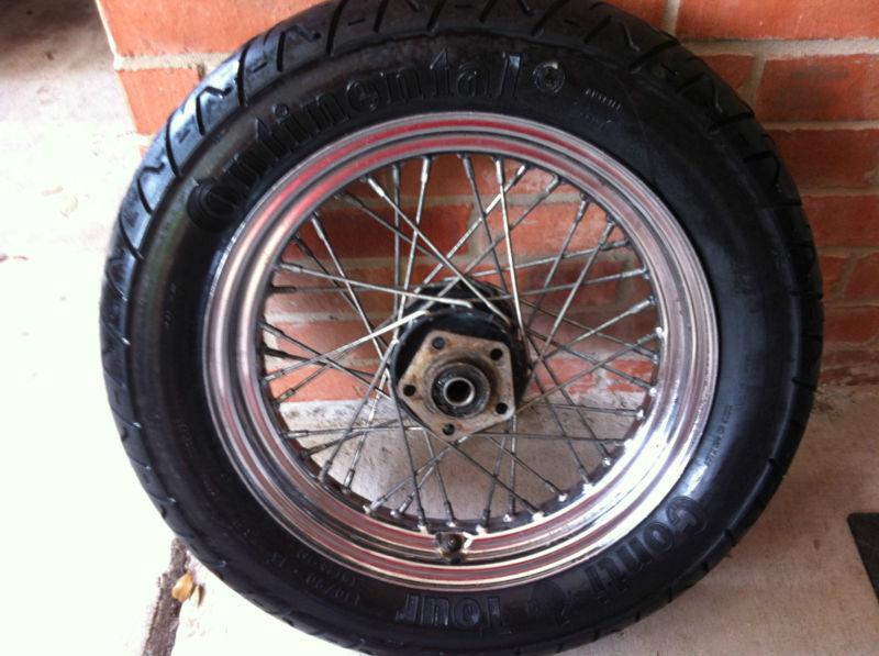 Harley chrome 40 spoke 16 inch wheel  conti tour shovelhead evo front rear