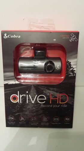 Cobra cdr840 drive hd 1080p dash cam camera gps &amp; collision detection- brand new