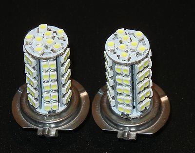 New 2x h7 led 68 smd xenon white super bright high beam fog light bulbs pair