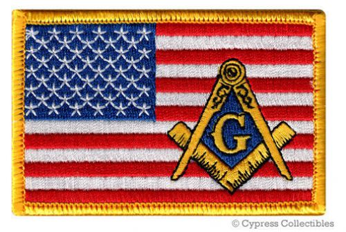 Freemason biker patch american flag embroidered iron-on emblem masonic usa mason
