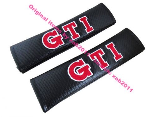 2 x gti for polo golf passat embroidery seat belt shoulder pads cover cushion
