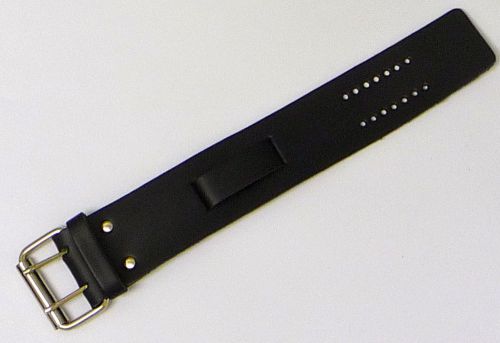Solid black leather watch band - made in u.s.a.