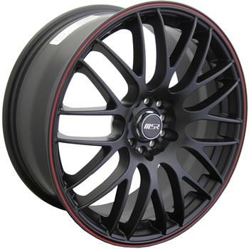18x8 black red msr 45 wheels 5x112 5x120 +35 chevrolet equinox camaro