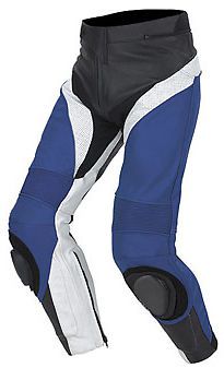 Blue/black motorcycle pant leather trouser sports motorbike leather trouser