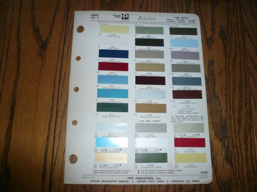 1969 buick ditzler ppg color chip paint sample - skylark riviera wildcat opel