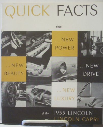 1955 55 lincoln &amp; capri quick facts sales brochure catalog