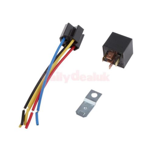 Black car truck auto heavy 12v 30a spst relay relays 5 pin wiring relay