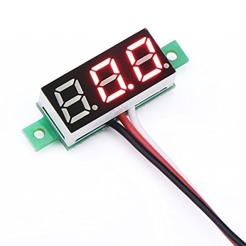 Drok® red led panel display digital voltmeter small 0.28&#034; dc 0~100v 12v car