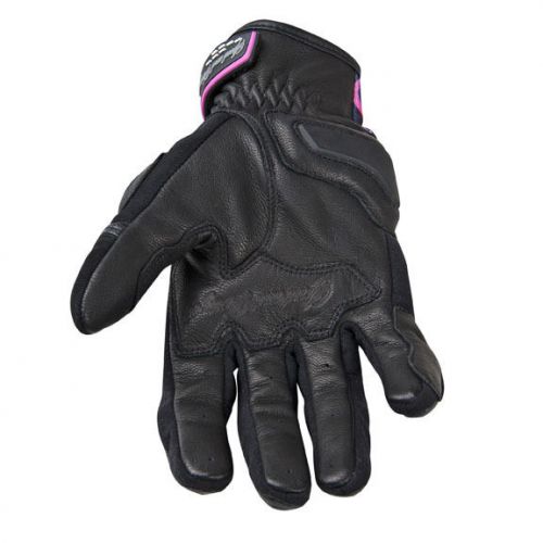 Speed &amp;strength cat out&#039;a hell-short womens leather/textile gloves,black/pink,xl