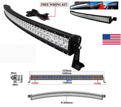 50inch 288w   led curved work light bar flood spot combo driving offroad 4wd