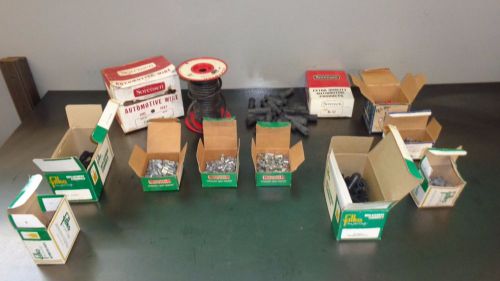 Wholesale lot vintage parts store spark plug wire terminals boots connectors