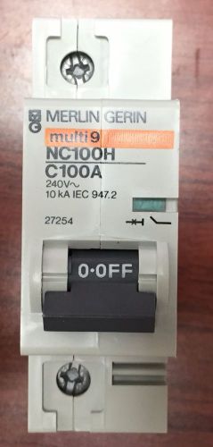 Merlin gerin 27254, molded circuit breaker. multi9 nc100 h type c 1100 240v 10ka