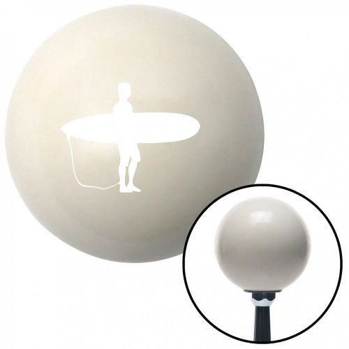 White surfboard silhouette ivory shift knob with 16mm x 1.5 insert streetrod mgb