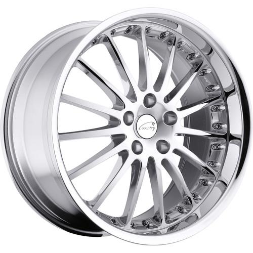 18x9.5 chrome coventry whitley wheels 5x4.25 +25 lifted land rover lr2