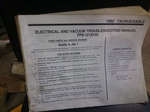 1992 ford taurus sable electrical and vacuum troubleshooting manual