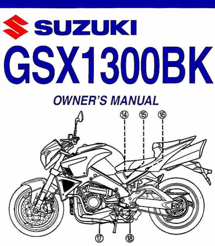 2008 suzuki gsx1300bk 1300 b-king motorcycle owners manual -gsx1300 bk