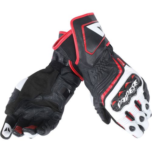 Motorcycle dainese carbon d1 gloves ladies long black white red s uk