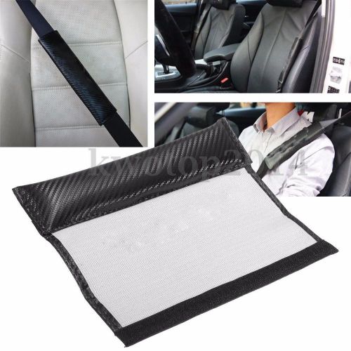 2pcs black carbon fiber car truck seat belt cover shoulder cushions safety pads