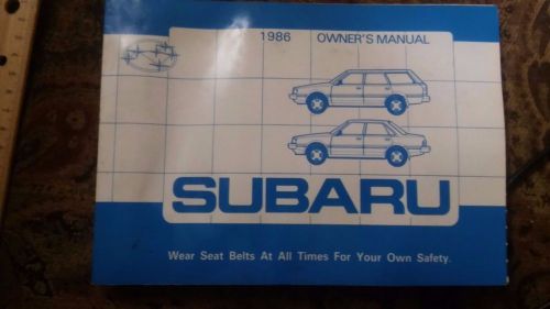 1986 subaru owner&#039;s manual