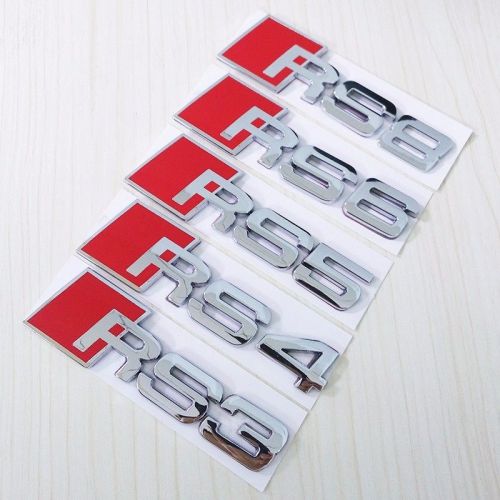 Emblems rs3 rs4 rs5 rs6 rs8 car metal badge for audi a3 a4 a6 a8 a5